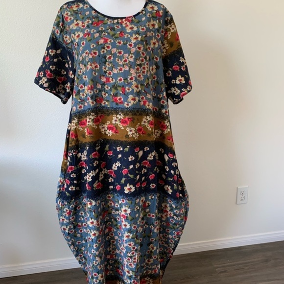 Floral Patchwork Dress - Picture 1 of 10
